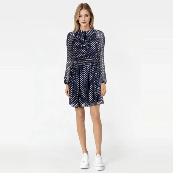 Lauren Ralph Lauren, Navy Isidra Dress,  Size 12 - Picture 1 of 13